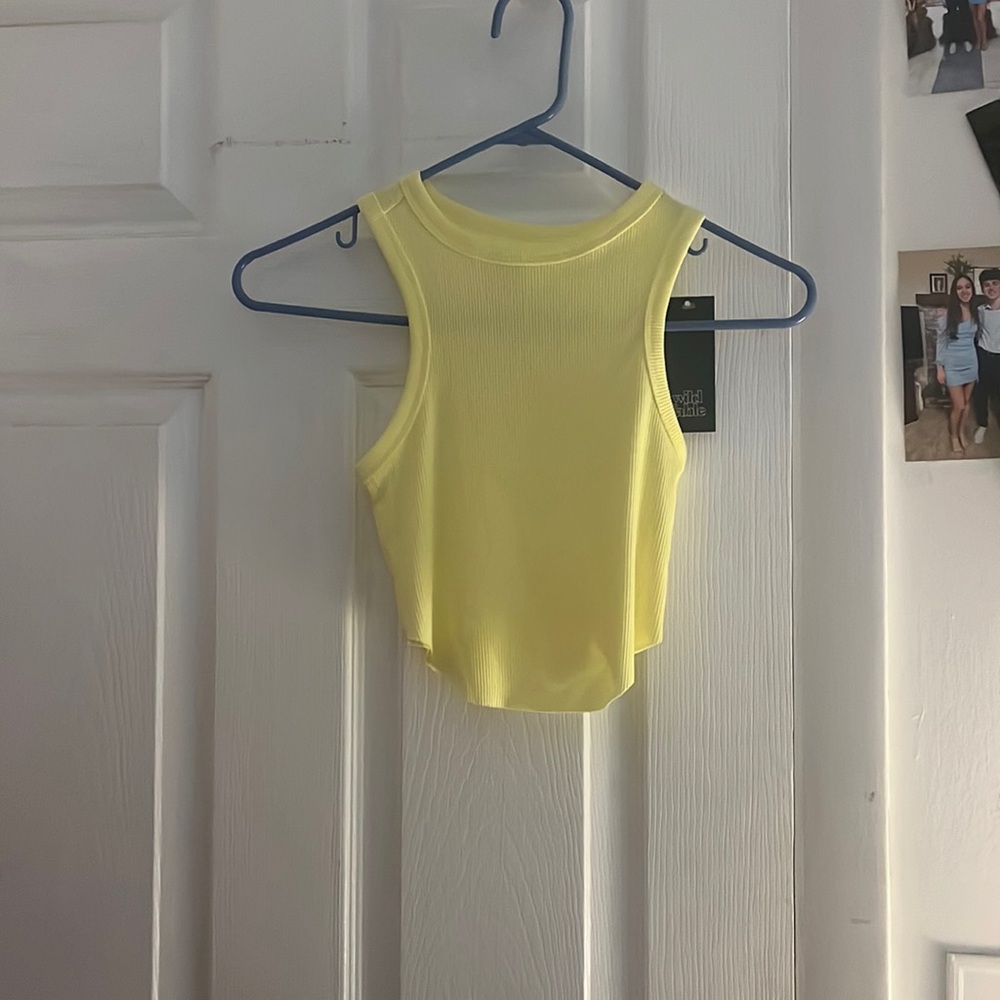 Yellow cropped tank top